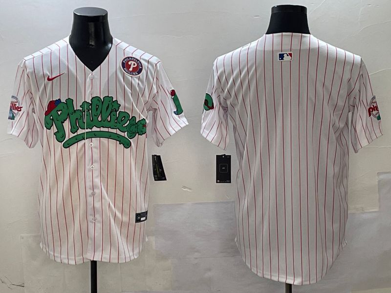 Men Philadelphia Phillies Blank White Fourth generation Joint Name Nike 2025 MLB Jersey style 2